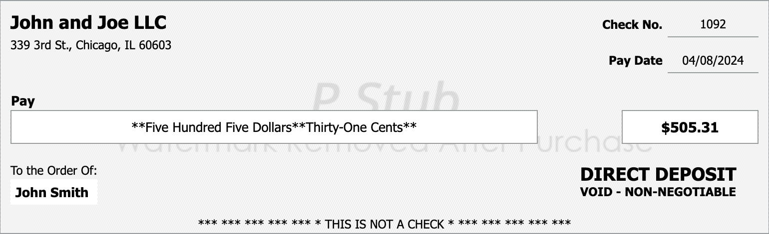 Deposit Slip