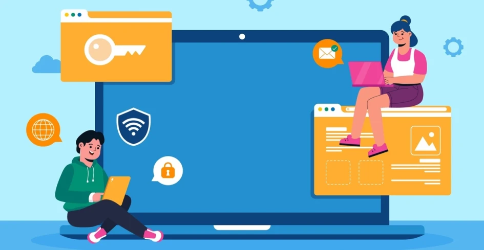 Illustration showing paystub generator USA tool simplifying payroll with secure digital pay stubs